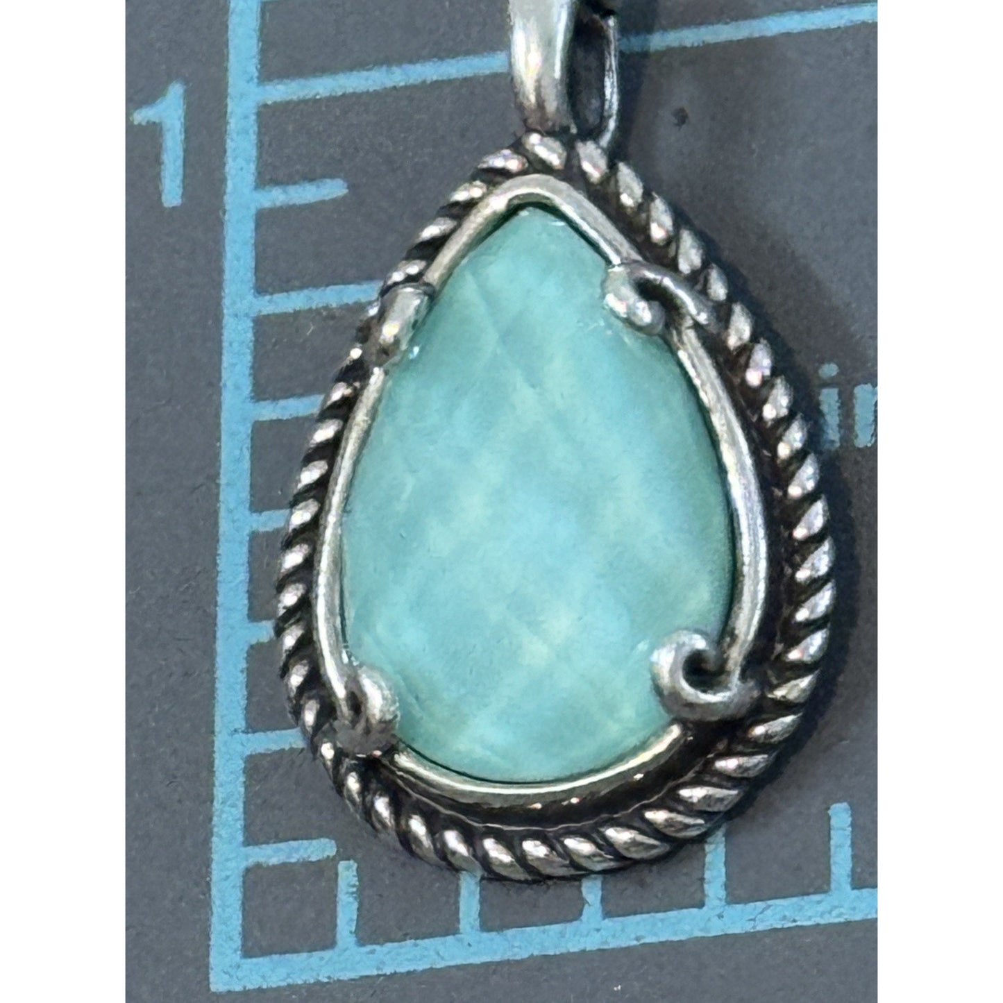 New Carolyn Pollack Sterling Silver Turquoise Doublet Scroll Rope Bar Necklace