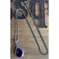 Sterling Silver Amethyst Teardrop Pendant On 925 Necklace