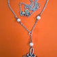 Preowned James Avery Silver Cross of Loops Cultured Pearl Necklace