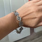 Preowned James Avery Retired HTF Butterflies and Blooms Flowers Bracelet