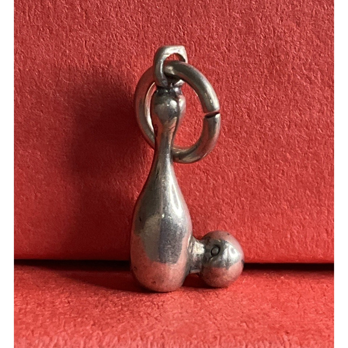 Vintage 925 Sterling Silver Bowling Pin & Ball Charm Pendant Sports Theme