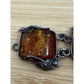 Vintage Baltic Amber Panel Bracelet Sterling Silver Art Nouveau 7 3/4” 51 Grams