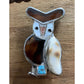 Vintage Navajo Sterling Silver Owl Brooch Multi Stone Inlay Turquoise Agate
