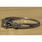 Vintage Sterling Silver Diamond Accent Sweetheart Ring Size 9 Starburst Setting