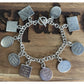 Vintage Sterling Silver Ten Commandments Charm Bracelet Religious 61g