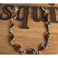 Vintage Sterling Silver 925 Amber Teardrop Link Bracelet 7.5”