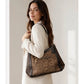 COACH KRISTY Shoulder Bag In Color Block Signature Canvas Khaki And Dark Brown