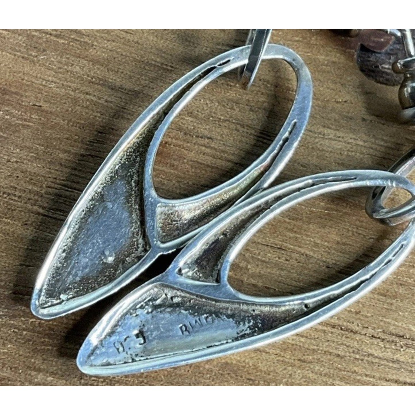 Sterling Silver Modern Teardrop Dangle Earrings Minimalist 925