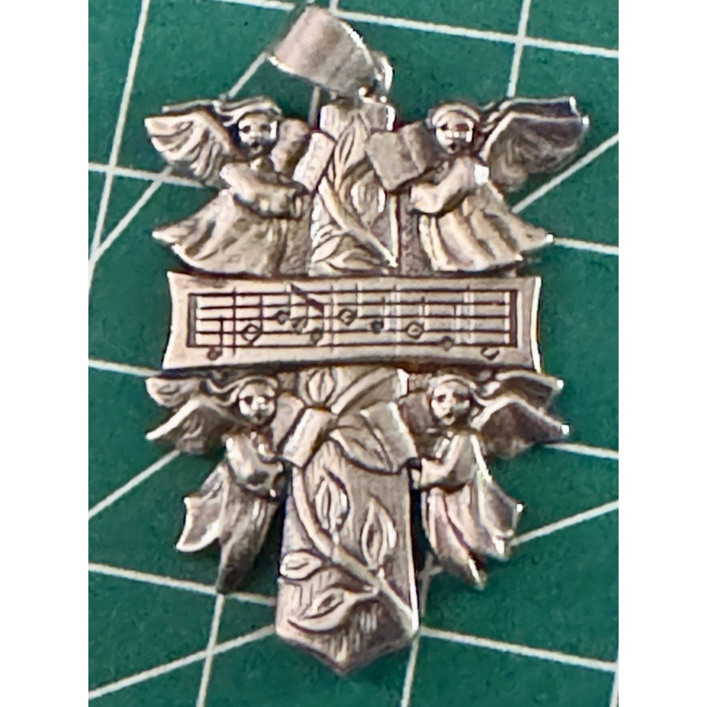 Pre owned James Avery Retired Silver AMAZING GRACE Cross Pendant