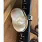Baroque Pearl & Blue Topaz “Toi et Moi” Sterling Silver Statement Ring Size 5