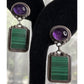 Vintage Roie Jaque Navajo Native American 925 Sterling Malachite Dangle Earrings