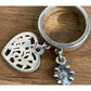 Retired James Avery Sterling Silver Double Dangle Ring Size 6 with 2 Charms