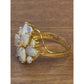 Vintage 18K HGE Gold Plated Opal Cluster Ring Natural Welo Opals Size 5.5