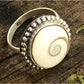 Shiva Eye Shell Pacific Cat's Eye Ring Size 8.5 Boho Beach Ring Healing Ring