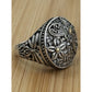 Robert Manse M ID 925 Sterling and 18K Gold Dragonfly Flower Sz 8.5 Bali 7g