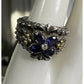 Barbara Bixby 925 18K Gold Multi Gemstone Flower Ring Size 8