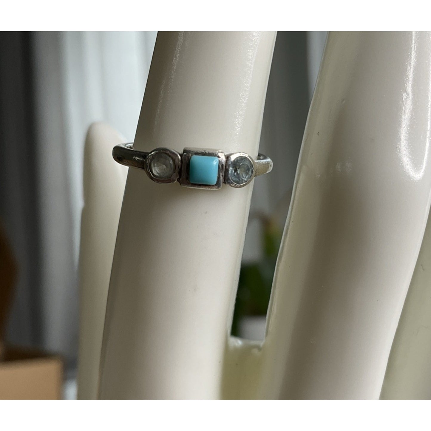 Peyote Bird Sterling Silver Turquoise Ring Size 5.5 Minimalist Southwest 925