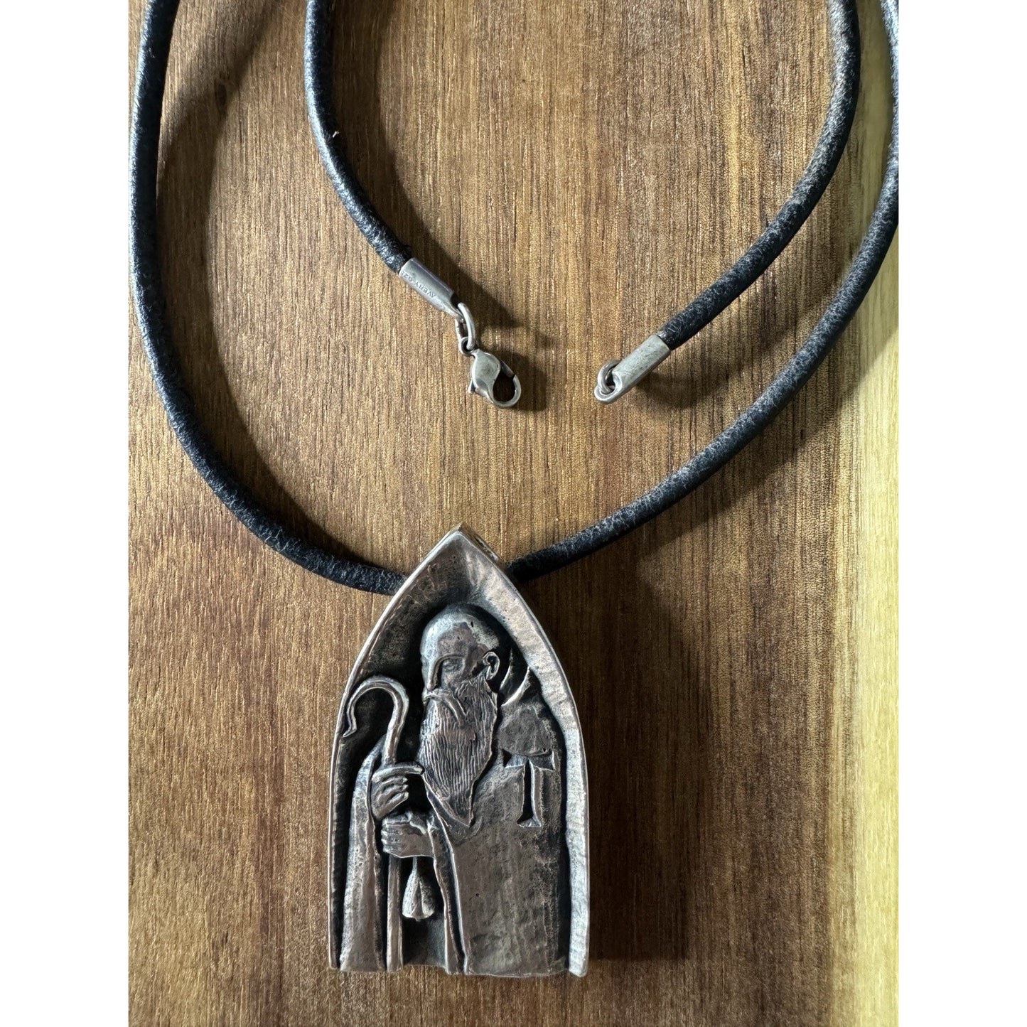 Pre Owned James Avery Retired RARE Sterling Silver Large Saint Anthony Pendant 2 1/4” HTF!