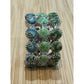 Viva Beads Green Hand Painted Statement Ring Silver Tone Wide Band Size 6.75