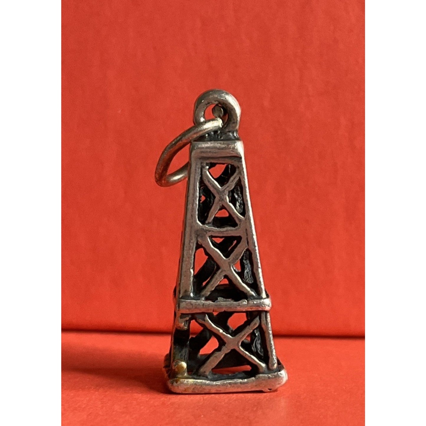 Vintage Sterling Silver Oil Derrick Charm