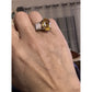 Vintage Sterling Silver 8.1g Citrine Ring Size 7.75 Ribbed Shoulder Design
