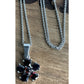 Vintage Garnet Gemstone Sterling Silver Flower Cluster Pendant On 925 Necklace
