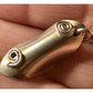 Vintage Sterling Silver 3 Peas in a Pod Pendant Artisan Green Bead Charm