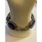 Vintage Sterling Silver Faceted Sodalite Bold Statement Bracelet 7.5 - 44g