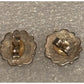 Vintage Zuni Style Turquoise Cluster Stud Earrings Sterling Silver Flower 1/2”
