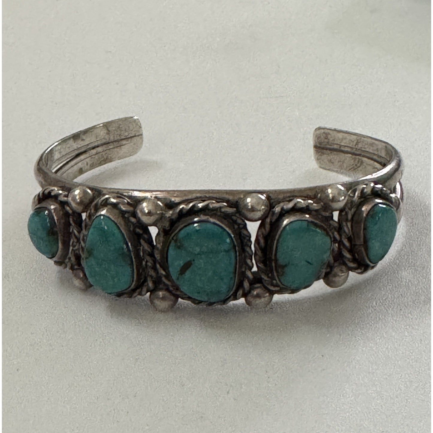 L Kaye Begay Vintage Navajo Sterling Silver Kingman Turquoise Cuff Bracelet 34g