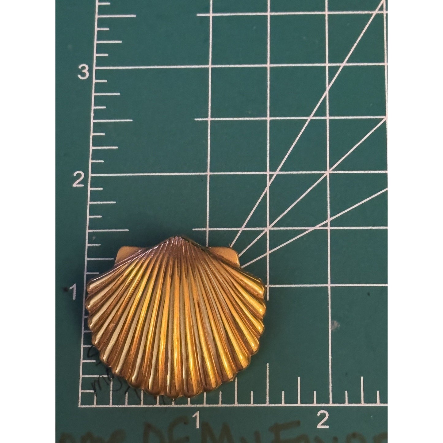 Vintage Gold Shell Earrings Light Weight Scallop Seashell Nautical Gold Tone