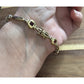 Vintage 925 Sterling Silver Gold Plated Garnet Link Bracelet 7.75” Thailand