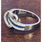 Brand New Exotic Heart Blue Sapphire CZ Sterling Silver Ring Size 7.5