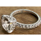 Carizza Sterling Silver Solitaire Bridal Ring Size 6.75 Large Round Engagement