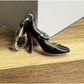 Vintage Sterling Silver and Black Enamel Heel W/ Red Bottoms Clip-On Charm