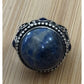 Vintage CFJ Thai 925 Sterling Silver Sodalite Statement Ring Size 9 17g