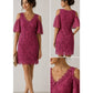 Kobi Halperin Edna Cold Shoulder Embroidered Floral Lace Pink Dress Size 6