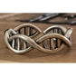 Sterling Silver DNA Ring 925 Double Helix Infinity Twist Band Size 7.5