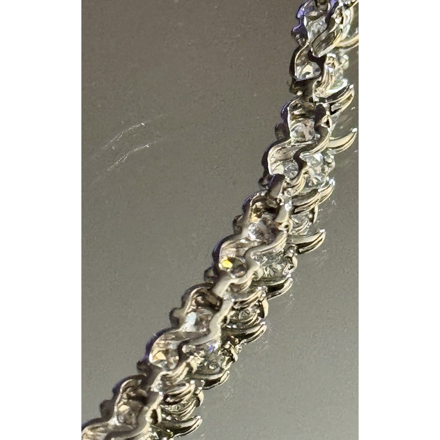 Vintage Sterling Silver CZ Tennis Bracelet 925 Signed 925 CZ 8” Bracelet