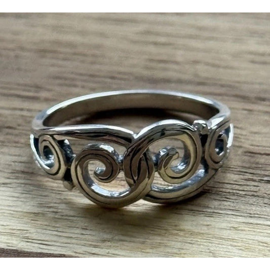 James Avery Retired Sterling Silver Swirl Gentle Waves Ring Size 9
