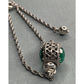 PANDORA ALE Sterling Silver Green Crystal Halo Slider Bracelet 6g