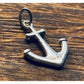 Vintage Sterling Silver Anchor Pendant Charm Signed RJ Nautical Maritime Jewelry