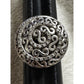 Vintage Sterling Silver Diamond Pavé Dome Scroll Bold Ring Size 7.5 7.8g