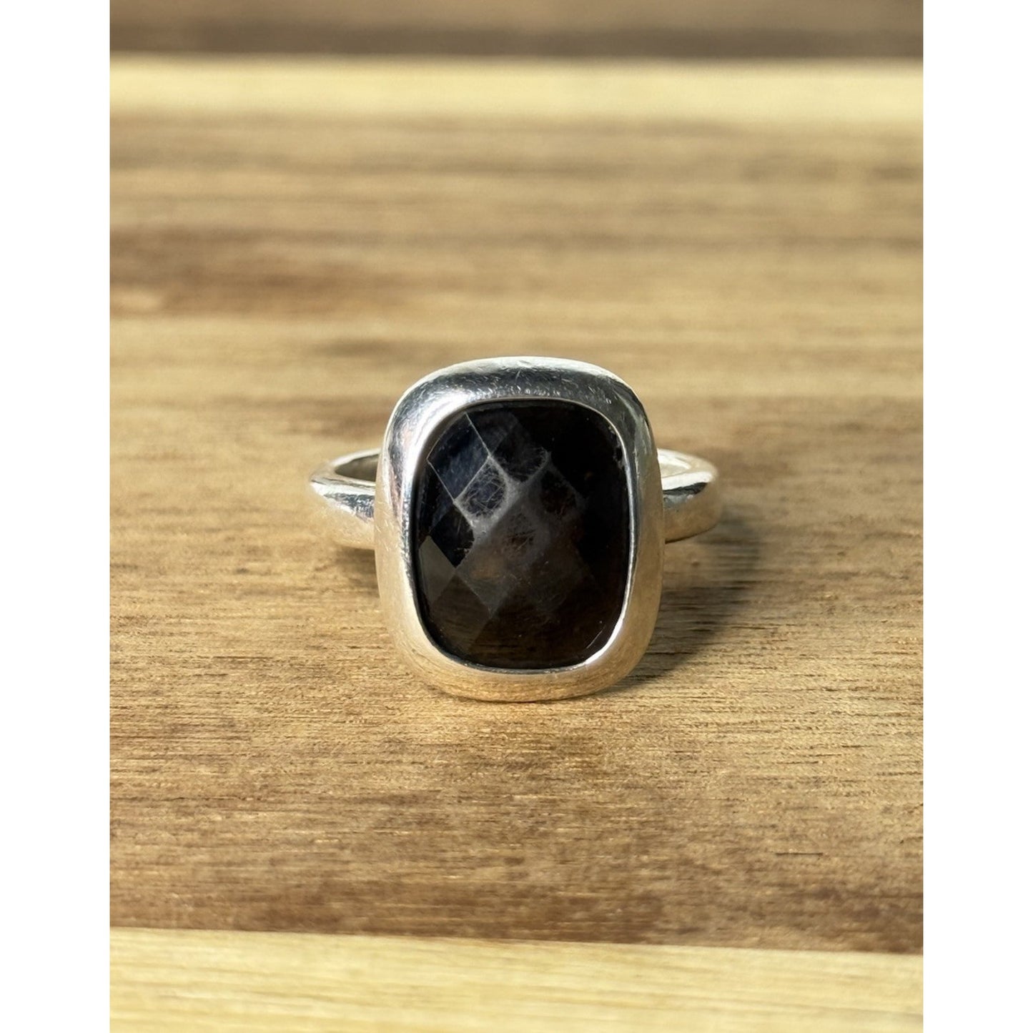 James Avery Retired Sterling Silver/Smokey Quartz Ring Size 7.5
