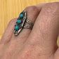 Vintage Sterling Silver Turquoise Ring Fred Harvey Style Size 5.5
