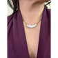 1981 Avon Gatsby Collection Gold Tone White Shell Swirl Drop Necklace 16"