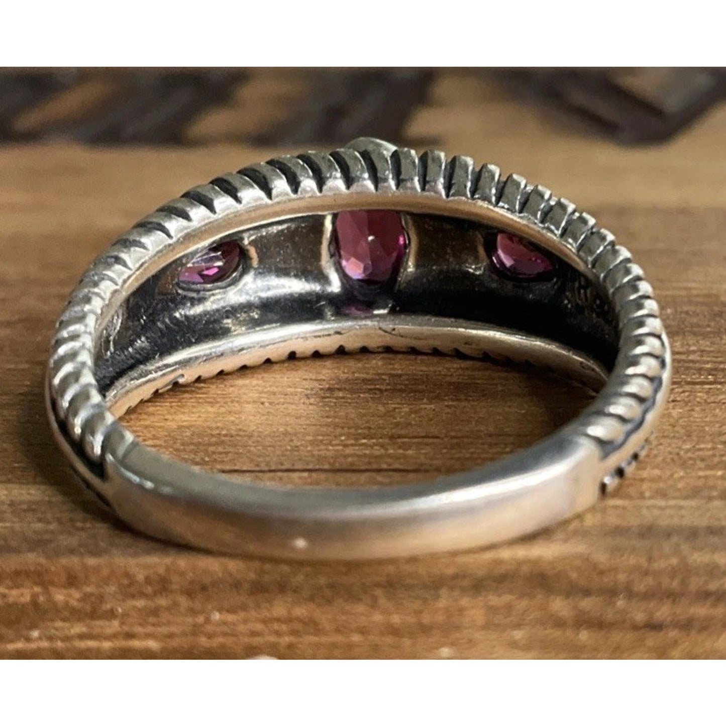 Carolyn Pollack Relios 925 Sterling Silver Garnet Ring Southwestern Size 9