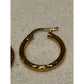 Vintage HAN 925 Gold Tone Sterling Silver Textured Oval Hoop Earrings