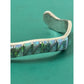 Vintage Southwestern Sterling Silver Blue Green Opal Inlay Cuff Bracelet 22g