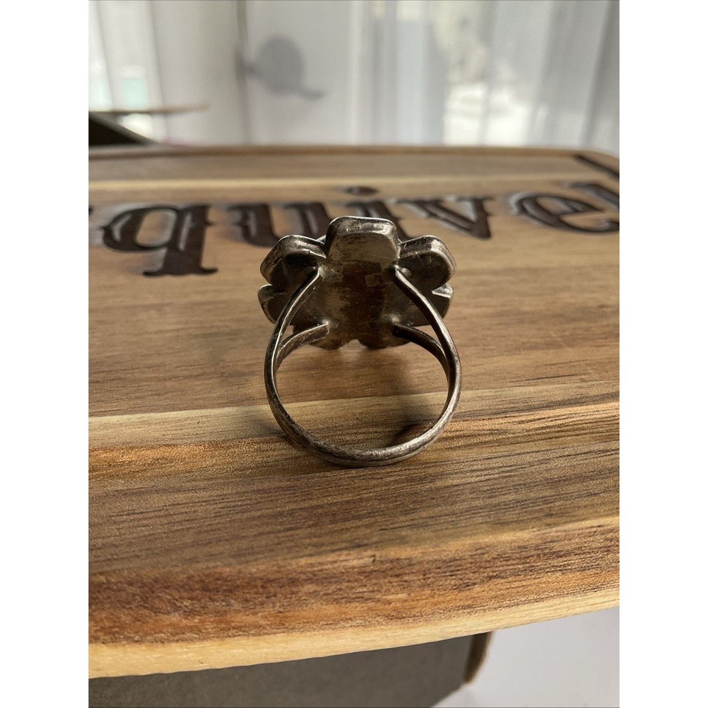 Vintage Sterling Silver Turquoise Ring Size 12 Large Statement Southwest Ring